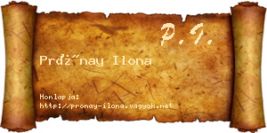Prónay Ilona névjegykártya